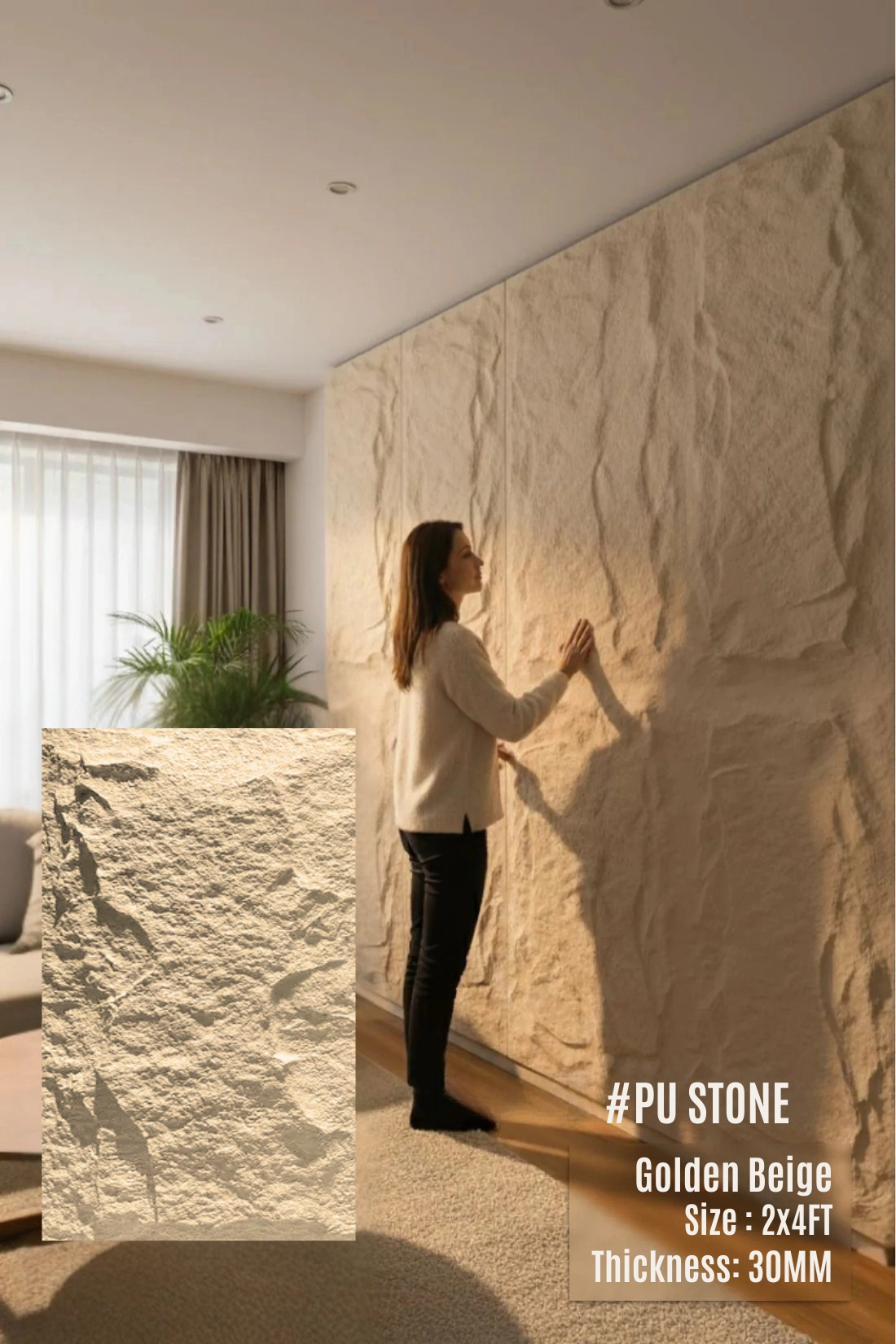 #PU Feather (Golden Beige) (7)