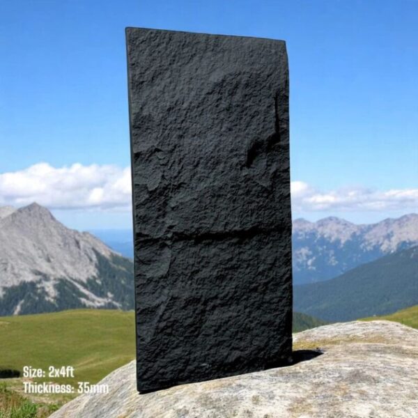 Black Pu Faux Stone Wall Panel Size: 9.6 ft (2900 x 600 mm)