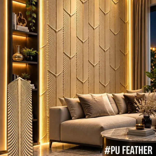 Golden Feather 3D Wall Panels