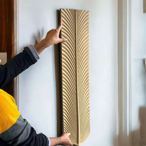 Flexible Durable Golden Skin Feather 3D Wall Panels