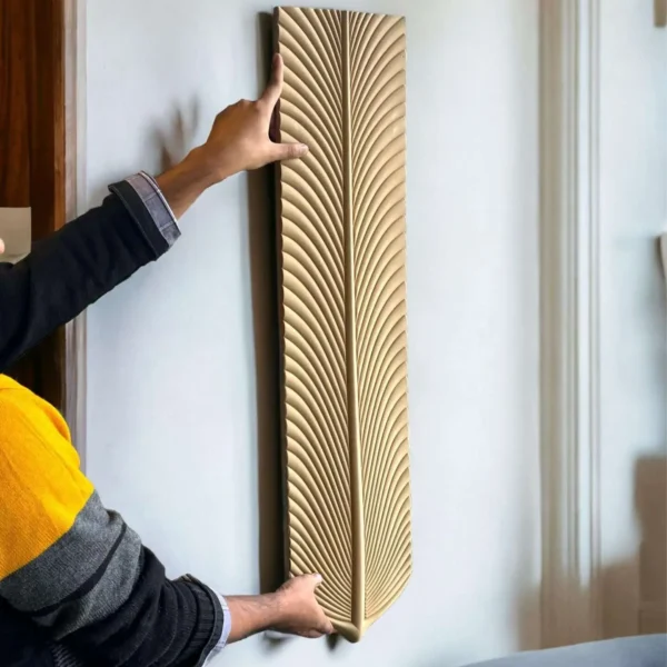 Flexible Durable Golden Skin Feather 3D Wall Panels