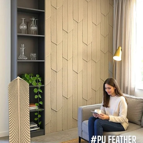 Golden Feather 3D Wall Panels