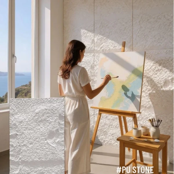 PU Stone White Space Panel