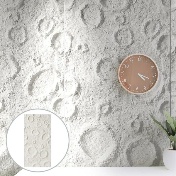 PU Moon Space Stone Wall Panel White