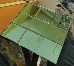 Cross Silver Glass Mirror