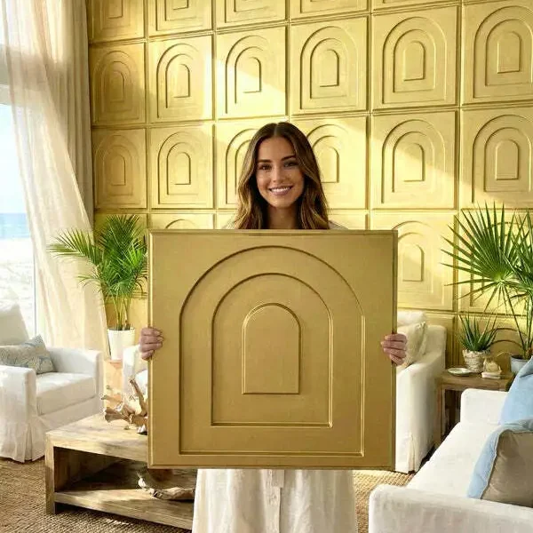 Arch 3D PVC Panel (Without Mirror) - 4 colors option - (Size 20x20in) - Min 10 Pcs