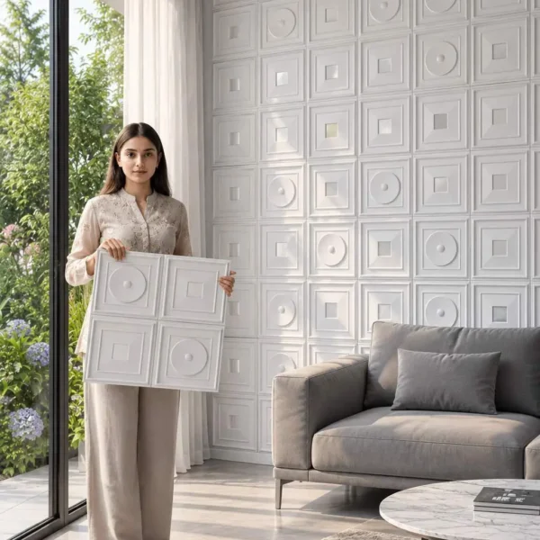 Dome 3D PVC Panel (Without Mirror) - 4 colors option - (Size 20x20in) - Min 10 Pcs